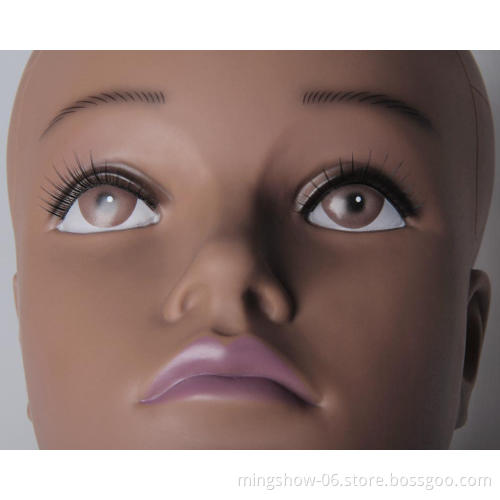 Make up african american PVC wig display mannequin head for sale